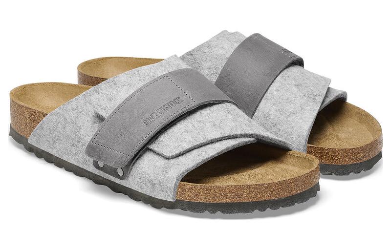 Birkenstock Kyoto Natural Leather Felt Narrow Fit 'Light Grey' 1025744