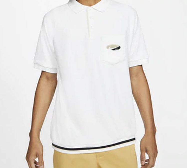Nike SB Skateboard Short Sleeve Polo Shirt White CI7190-100