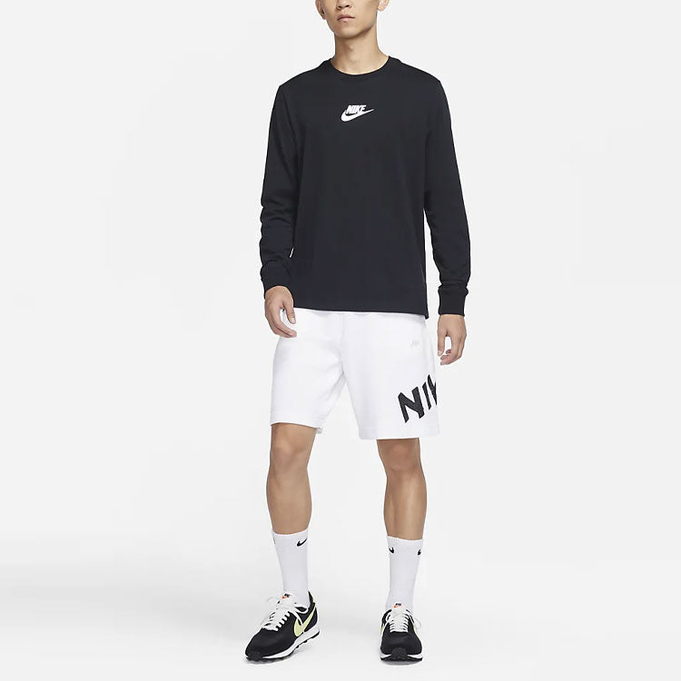 Nike Sportswear Back Alphabet Logo Printing Round Neck Long Sleeves Black DJ4094-010