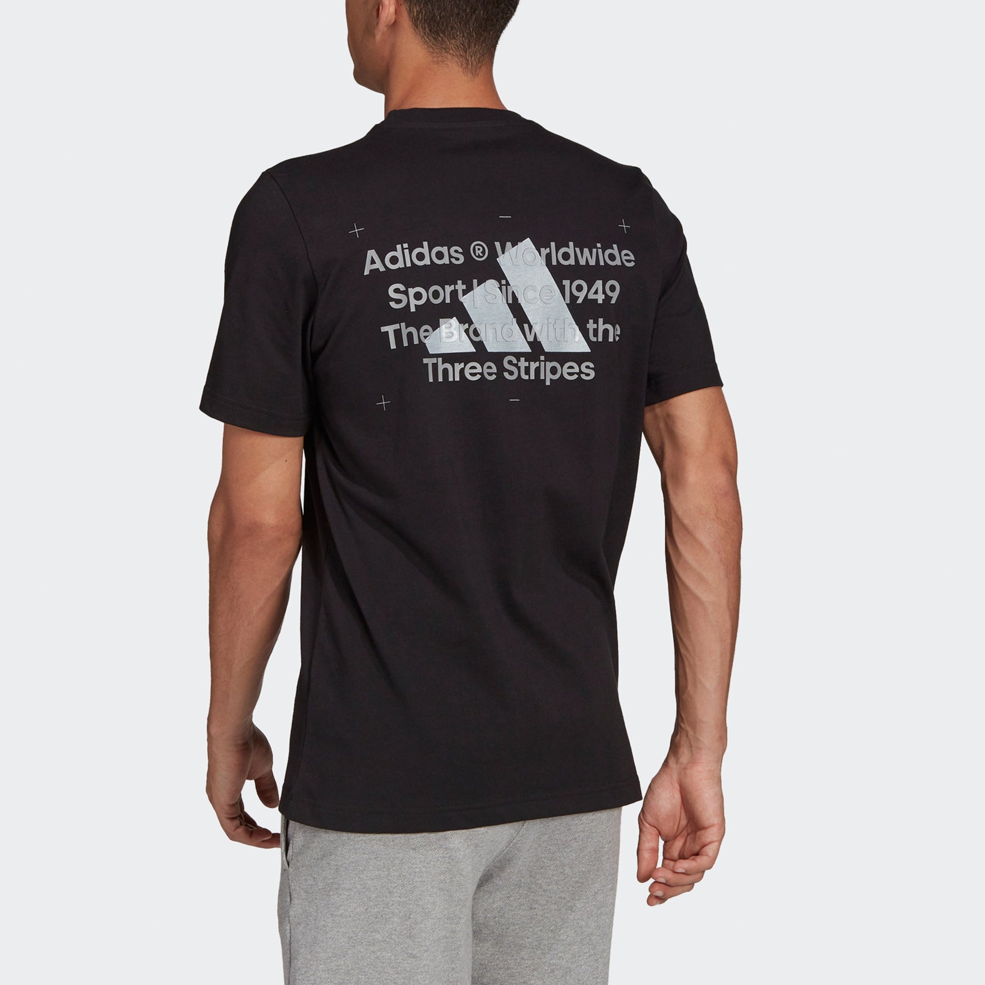 adidas 3bar Logo Tee 2 Casual Sports Alphabet Printing Short Sleeve Black GU3642