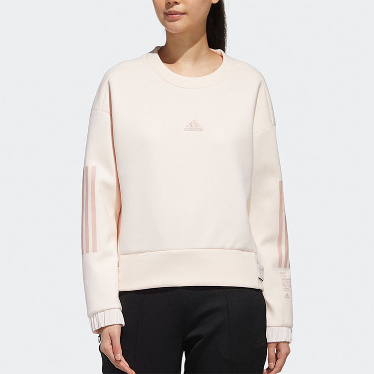 (WMNS) adidas Style Soft Swt logo Printing Round Neck Short Casual Sports Round Neck Pink Hoodie GM1460