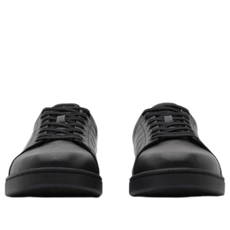Burberry 26 Embossed Check Leather Set Sneakers 'Black' 81193121