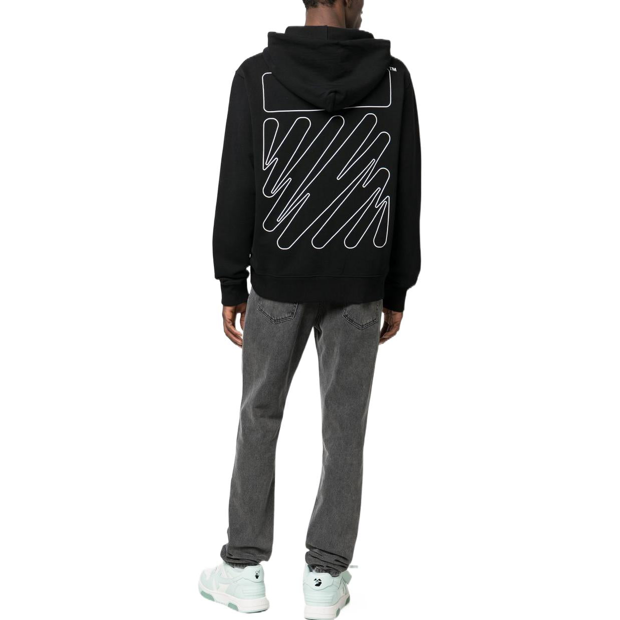 Off-White Wave Diag-Stripe Zip-Up Hoodie OMBE013C99FLE0071001