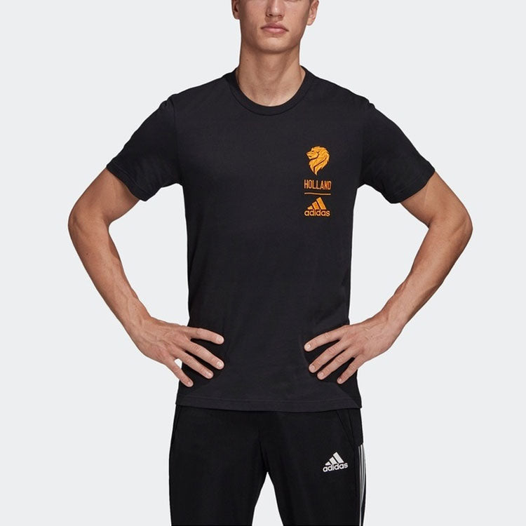 adidas Hol CI Tee Printed Sports Football Training Short Sleeve Men's Black FK3563