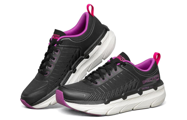 (WMNS) Skechers Max Cushioning Premier Sports Shoes Black/White/Purple 128133-BKPR
