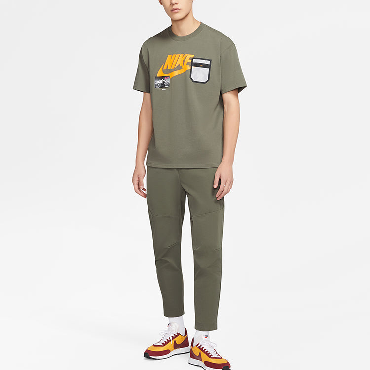 Nike Sportswear logo Printing Cozy Round Neck Short Sleeve Yellow CZ4662-380