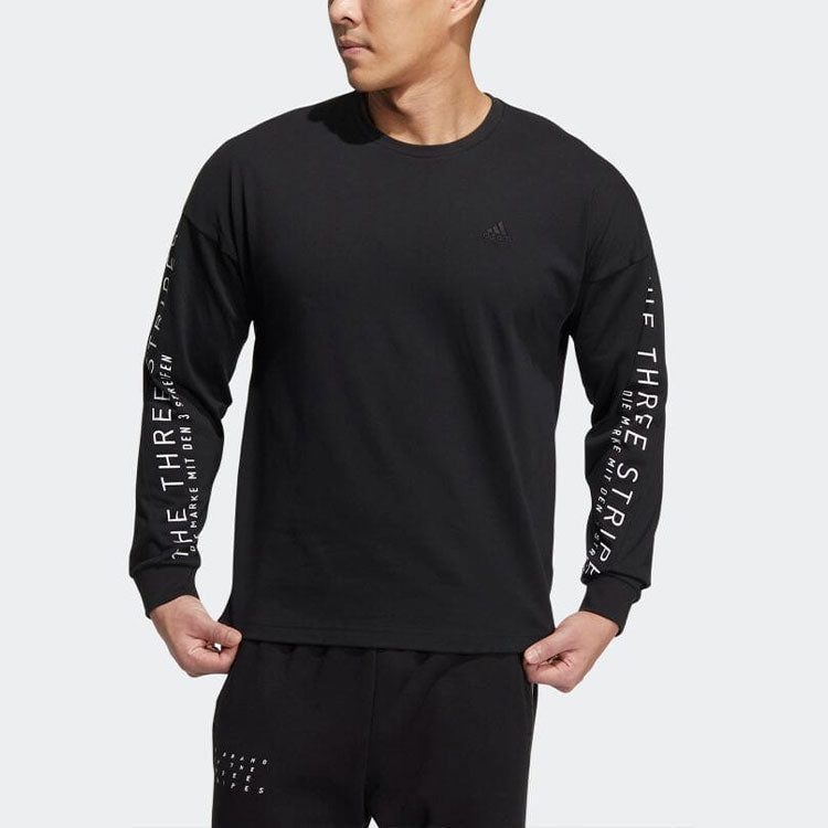 adidas Minimalistic Alphabet Printing Pullover Unisex Black HM2698