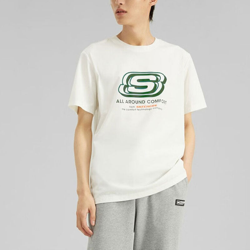 Skechers Logo T-Shirt 'White Green' L223U162-0074