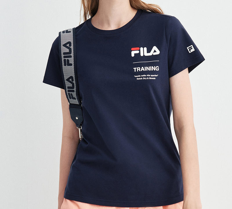 (WMNS) FILA Printing Sports Quick Dry Short Sleeve Royal blue A11W021119F-NV