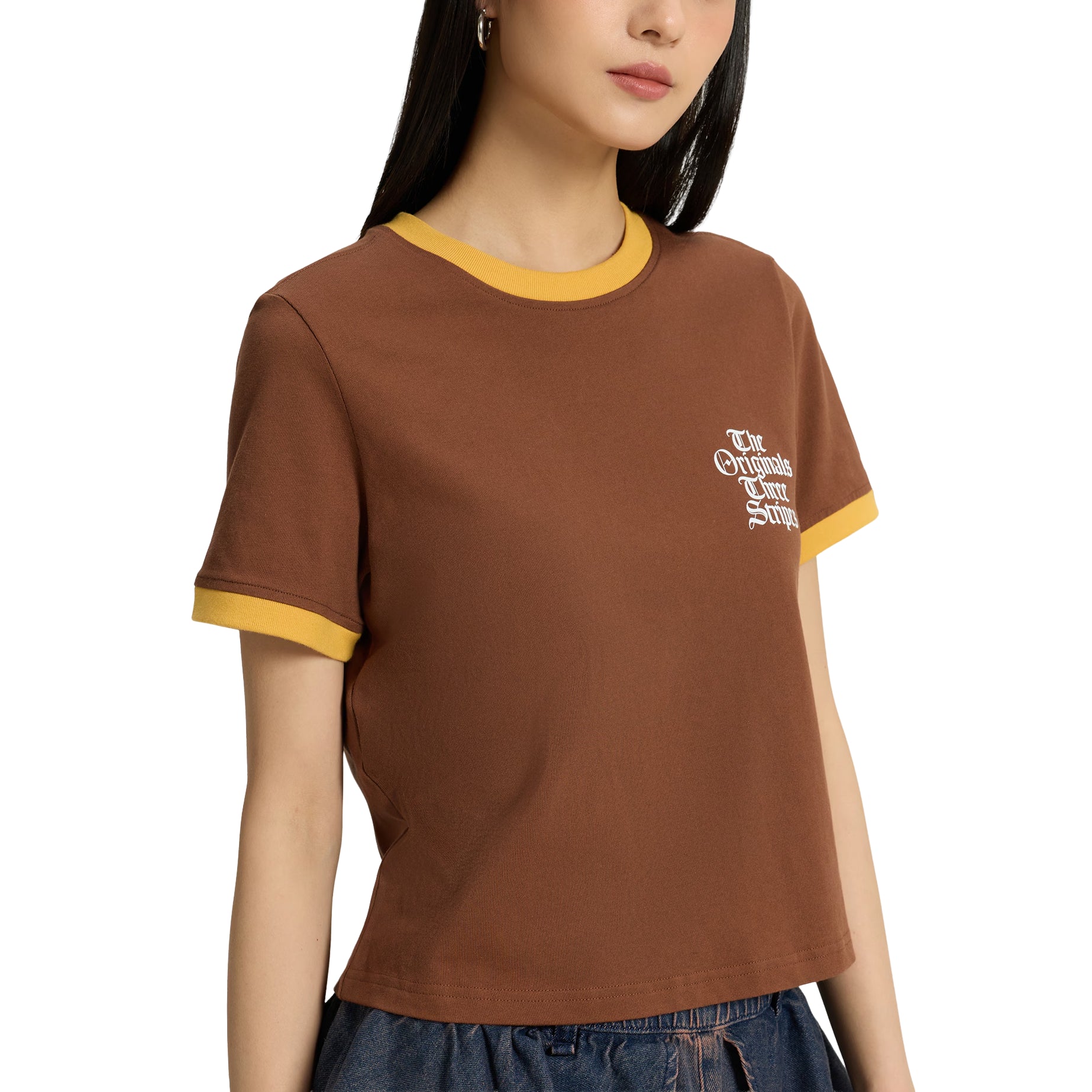 (WMNS) adidas T-Shirt Asia Sizing 'Brown' KT3061