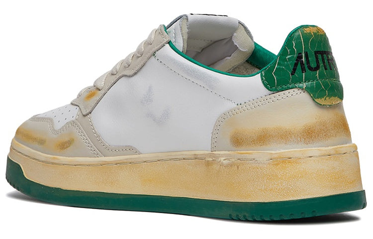 AUTRY Super Vintage Low Leather 'White Green' AVLM-CL02