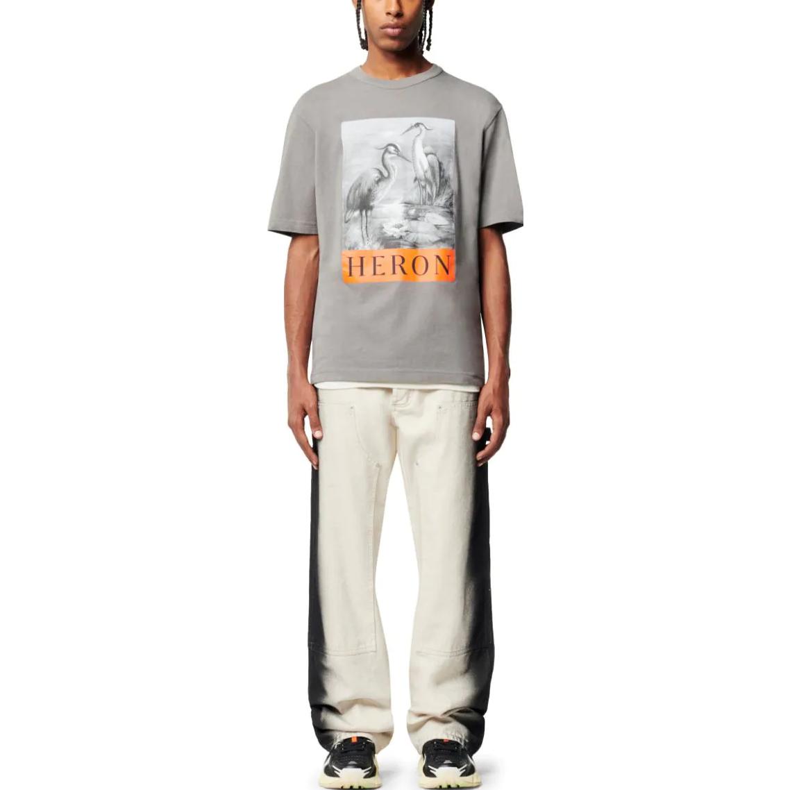 HERON PRESTON Fw22 BW T-shirt 'Grey' HMAA032S23JER0050910