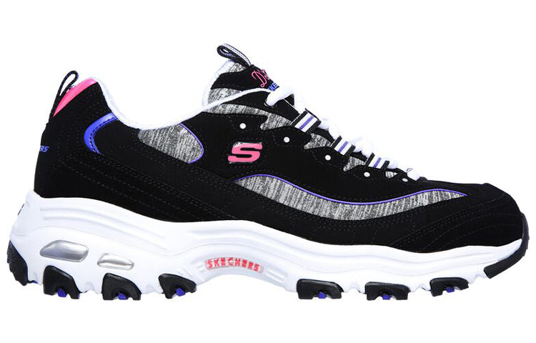 (WMNS) Skechers D'Lites Low-Top Running Shoes Black/Grey 149060-BKPR