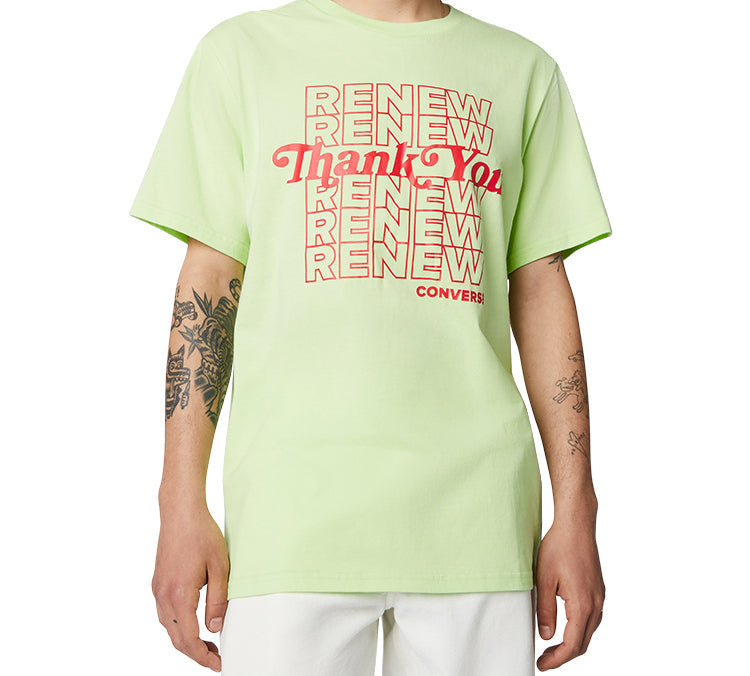 Men's Converse Renew Alphabet Pattern Sports Short Sleeve Yellow 10019649-328