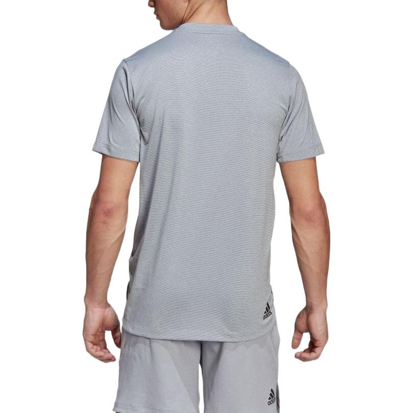 Men's adidas Alphabet Logo Printing Round Neck Short Sleeve Japanese Version Silver T-Shirt HB9194