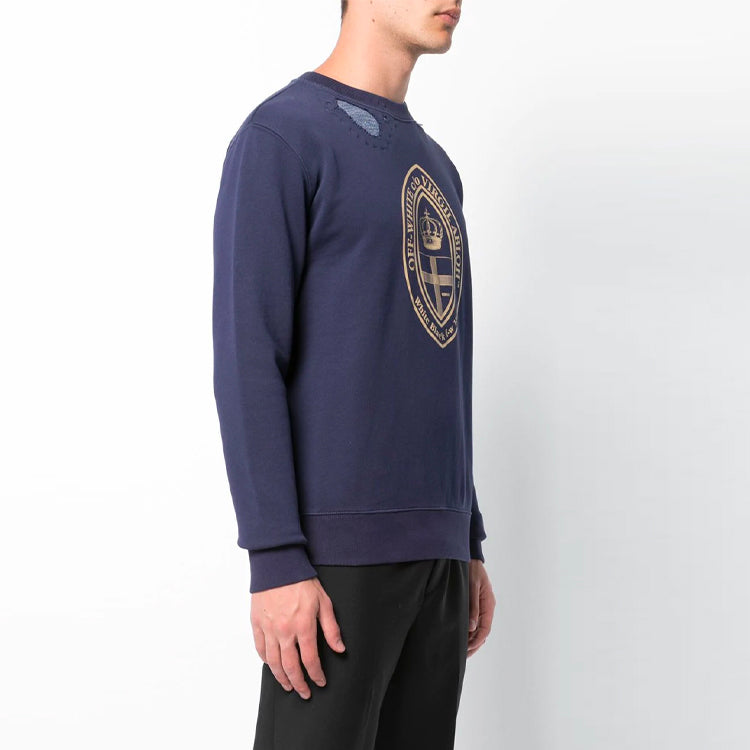 Off-White Printing Casual Solid Color Version Dark Blue OMBA025E181920083003