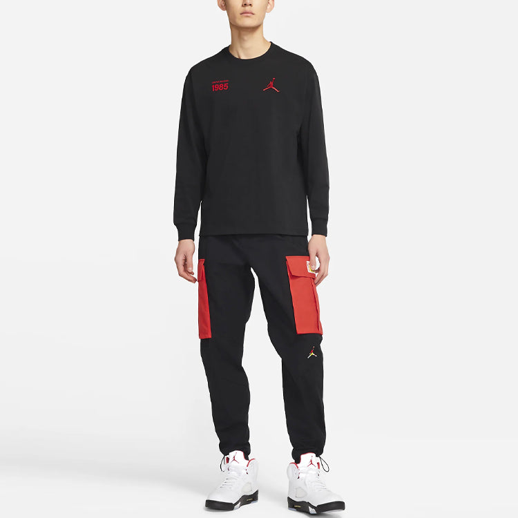 Air Jordan Loose Round Neck Long Sleeves T-Shirt Men's Black DM3544-010