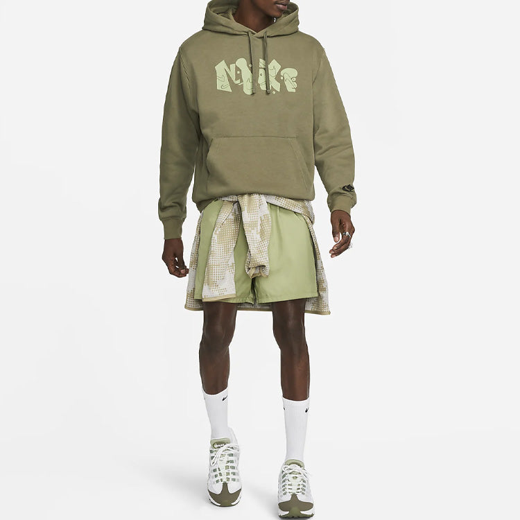 Nike Club Fleece+ Graphic Pullover Hoodie 'Medium Olive' DQ4653-222