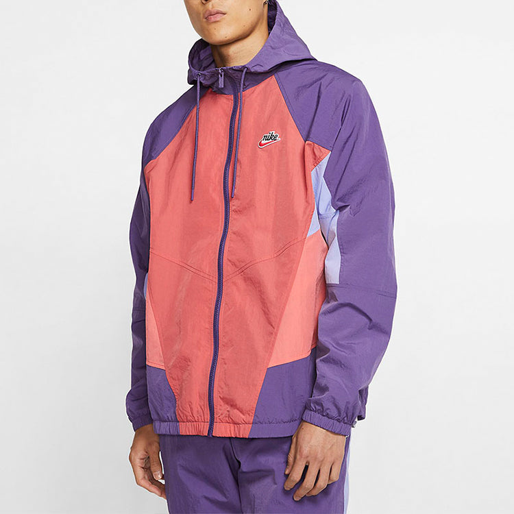 Nike Sportswear Heritage Windrunner Splicing hooded Woven Jacket Colorblock CJ4359-603