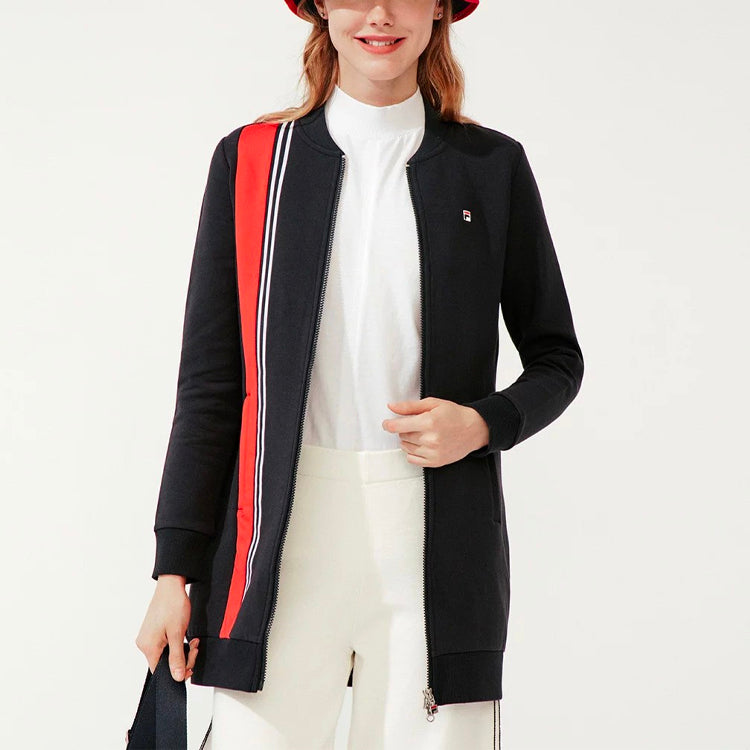 (WMNS) FILA Casual Sports mid-length Knit Jacket 'Blue' F11W011507F-NV