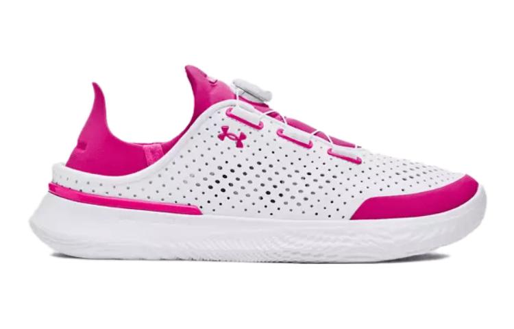 (GS) Under Armour UA SlipSpeed Leather Shoes 'White Rebel Pink' 3028566102