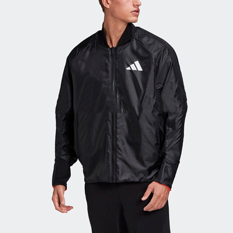 adidas M Vrct Back Tiger Logo Pattern Loose Jacket Black FK0976