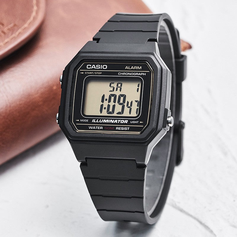 CASIO Sports Quartz Waterproof Mens BlackGold Digital W-217H-9AVDF