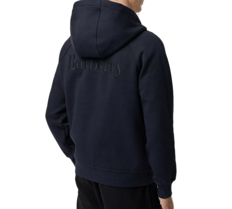 Men's Burberry Back Embroidered Logo Zipper Navy Blue 8008325-A1222