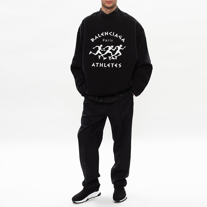 Men's Balenciaga SS21 Hole Large Round Neck Long Sleeves Black 641654TJVI71070