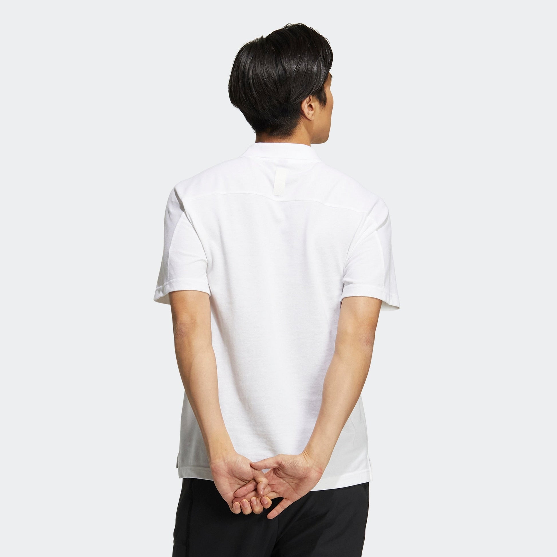 Men's adidas Wj Mh Polo Solid Color Chest Brand Logo Printing Short Sleeve White Polo Shirt HM2955