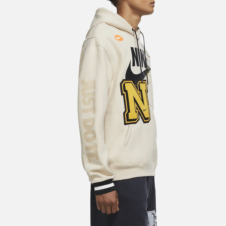 Nike Large Logo Alphabet Printing Long Sleeves Beige Creamy DC2722-140
