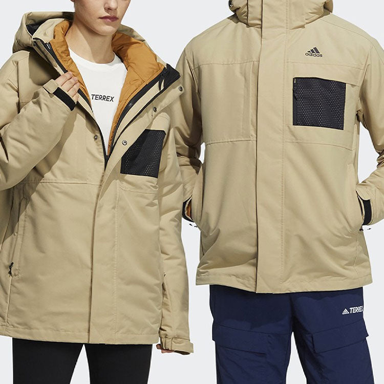 adidas 3in1 Dwn Jkt 3 In 1 Stay Warm Hooded Down Jacket Light Khaki H20771