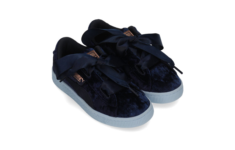 (PS) PUMA Basket Heart Velor Ps Leisure Board Shoes Blue 367625-02