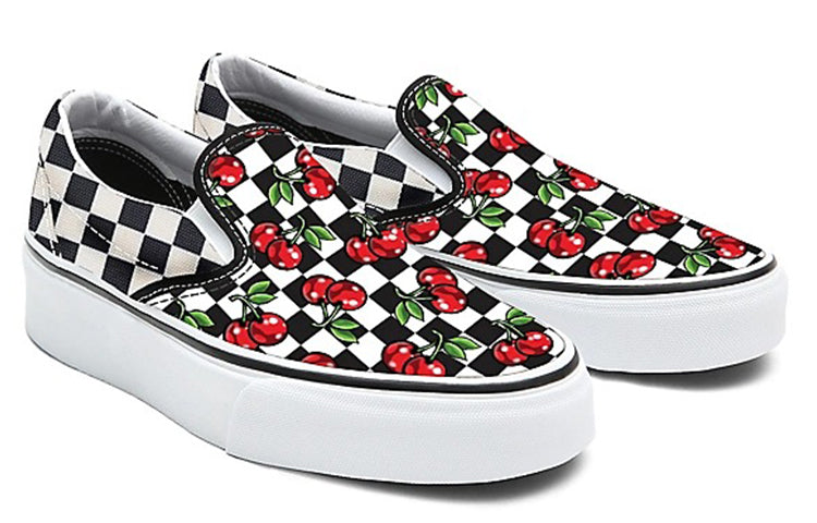Vans Customs Cherry Checkerboard Slip-on Checkboard Black/White VN0A3CST060