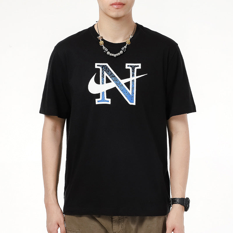 Nike Alphabet Logo Athleisure Casual Sports Breathable Short Sleeve Black DJ1412-010