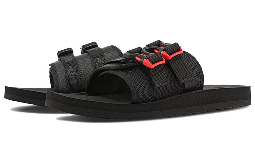 (WMNS) THE NORTH FACE Trekking Base Camp Strap Slides 'Black Red' 819W-IH7