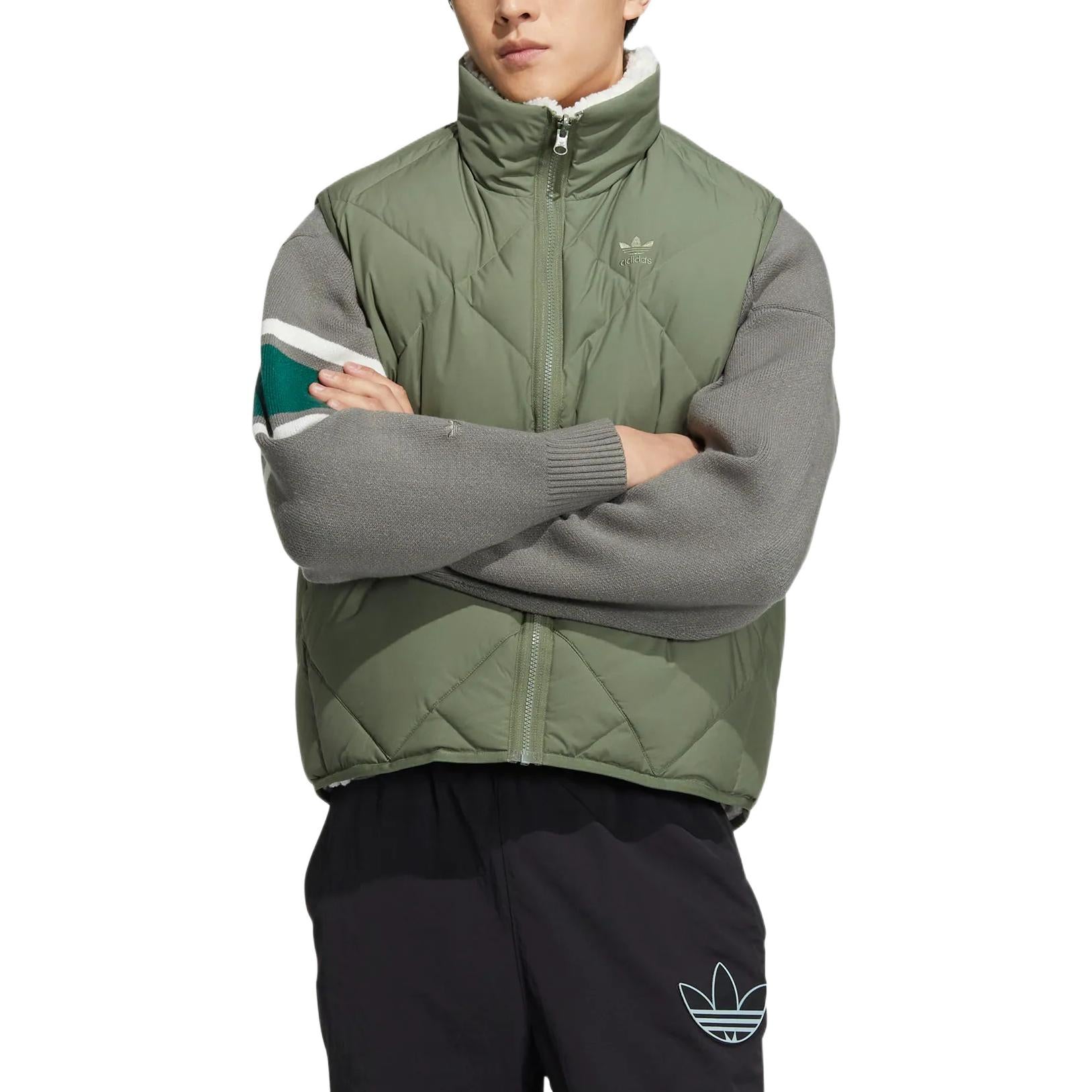 adidas Originals Down Vest 'Green White' HR8262