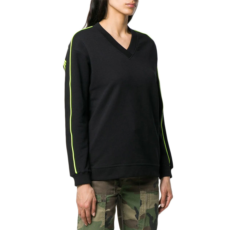 (WMNS) KENZO Logo V neck Sports Hoodie Black F952SW774952-99B
