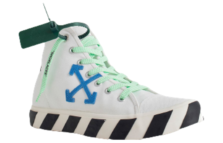 Off-White Mid-Top Vulcanized Canvas Sneaker 'White Blue Green Black' OMIA119F22FAB0010146