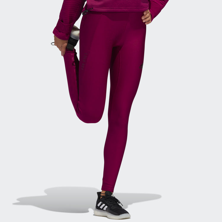 (WMNS) adidas Sports Leggings Deep-Wine FT7021