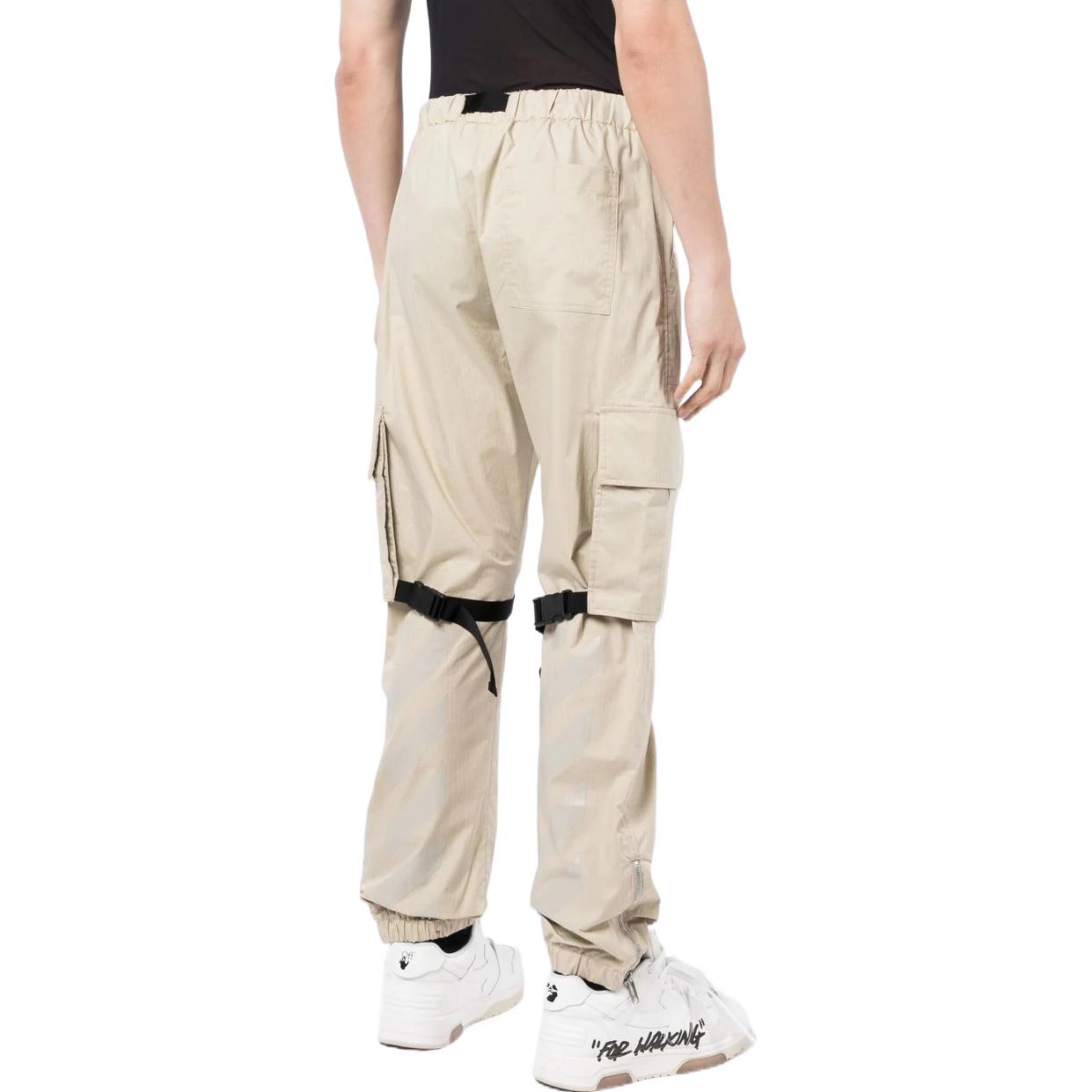 Men's Off-White FW22 Solid Color Big Pocket Lacing Casual Pants/Trousers Version Beige OMCF031S22FAB0011717