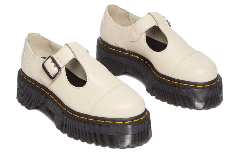 (WMNS) Dr. Martens Bethan Pisa Leather Platform Mary Jane 'Parchment Beige' 30617292