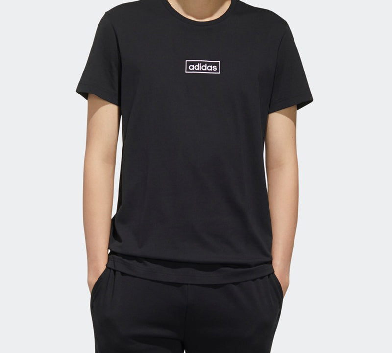 adidas neo M C Tee Sports Round Neck Short Sleeve Black FP7467