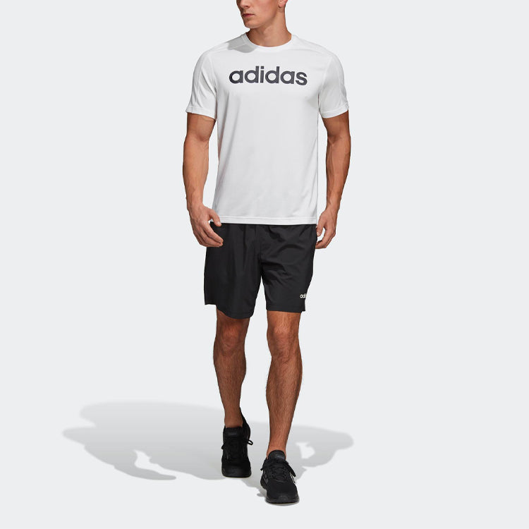 adidas Casual Sports Round Neck Training Short Sleeve White DU1234
