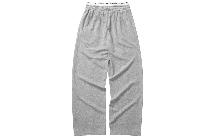 (WMNS) Skechers Solid Color Casual Loose Sports Pants 'Black Grey' L223W063