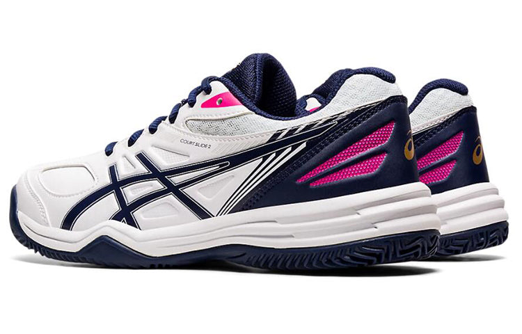 (WMNS) ASICS Court Slide 2 'White Blue Pink' 1042A147-100