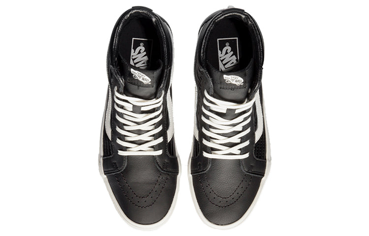 (WMNS) Vans SK8-HI Moto Leather 'Black White' VN0A2XSBOGG
