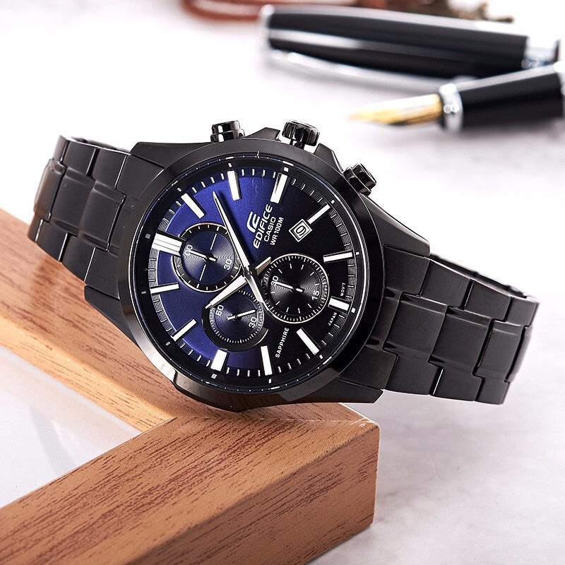 CASIO EDIFICE Waterproof Sapphire Crystal Mens Black Analog EFB-660DC-2AVUPR