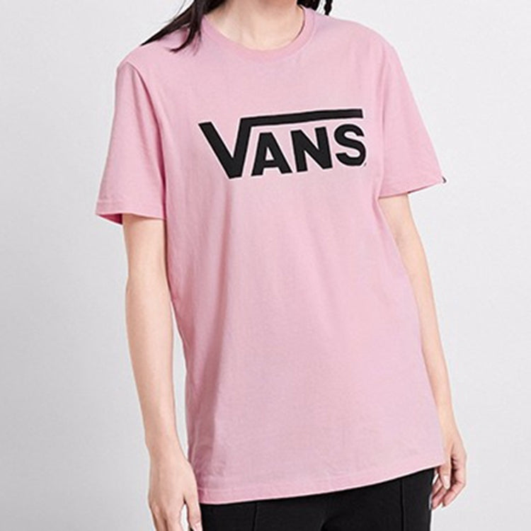 Vans Classic Logo Print Short Sleeve Couple Style Pink VN0A4MM6SYC