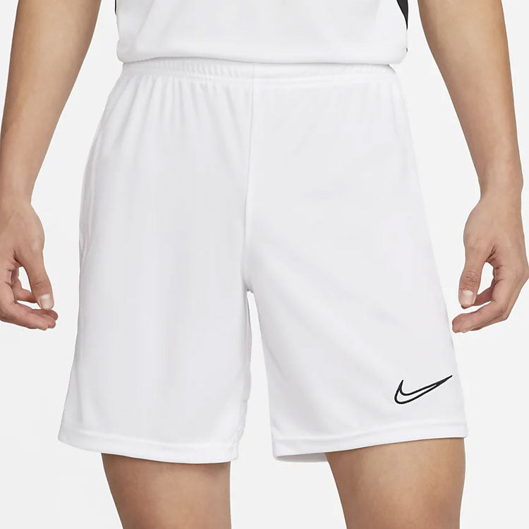 Men's Nike Dri-FIT Academy Knit Solid Color Logo Sports White Shorts CW6108-100